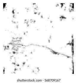 Distressed overlay Vector grunge halftone background. Halftone dots vector texture.