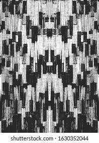 Distressed overlay wicker vine texture. grunge black and white background. abstract halftone vector illustration
