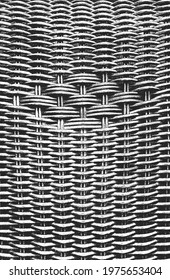 Distressed overlay wicker vine texture. grunge black and white background. abstract halftone vector illustration