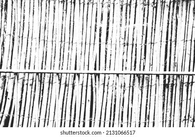 Distressed overlay wicker vine texture. grunge black and white background. abstract halftone vector illustration