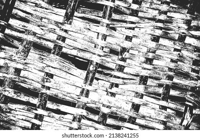 Verdorbene Korbweide-Struktur. brüchiger schwarz-weißer Hintergrund. abstrakte Halbtonvektorgrafik