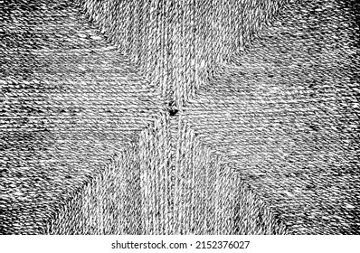 Distressed overlay wicker vine texture. grunge black and white background. abstract halftone vector illustration