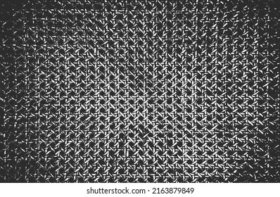 Textura de vid de mimbre superpuesta con problemas. fondo negro y blanco grueso. ilustración abstracta de vector de medio tono