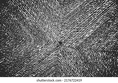 Distressed overlay wicker vine texture. grunge black and white background. abstract halftone vector illustration