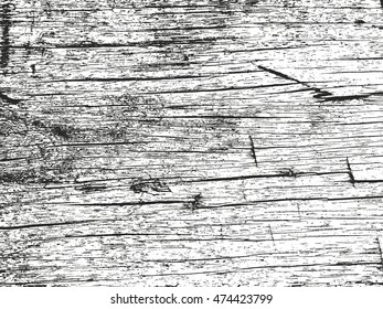 Distressed overlay wooden bark texture, grunge vector background.