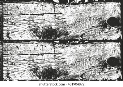 Distressed overlay wooden bark texture, grunge vector background.