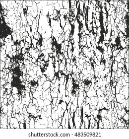 Distressed overlay wooden bark texture, grunge vector background.
