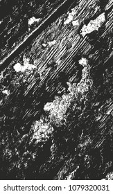Distressed overlay wooden texture, grunge vector background.