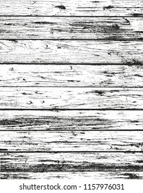 Distressed overlay wooden texture, grunge vector background.