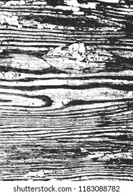 Distressed overlay wooden texture, grunge vector background.
