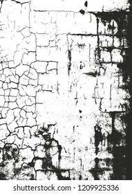 Distressed overlay wooden texture, grunge vector background.