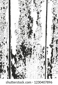 Distressed overlay wooden texture, grunge vector background.
