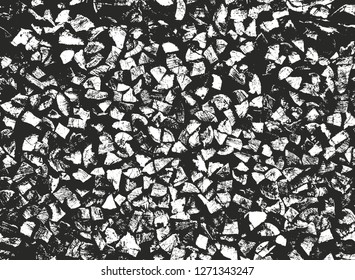 Distressed overlay wooden texture, grunge vector background.