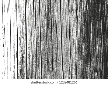 Distressed overlay wooden texture, grunge vector background.