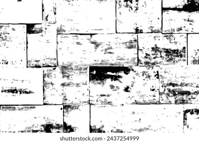 Distressed overlay wooden texture, grunge vector background. Black and white grunge texture. 