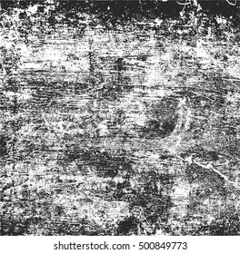 Distressed overlay wooden texture, grunge vector background.