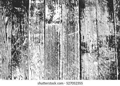 Distressed overlay wooden texture, grunge vector background.