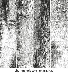 Distressed overlay wooden texture, grunge vector background.
