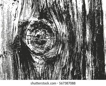 Distressed overlay wooden texture, grunge vector background.