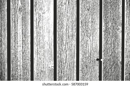 Distressed overlay wooden texture, grunge vector background.