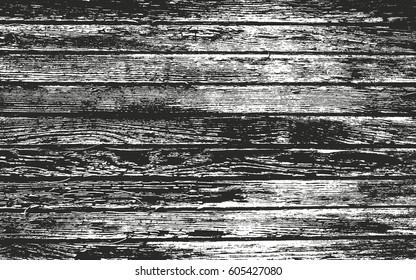 Distressed overlay wooden texture, grunge vector background.