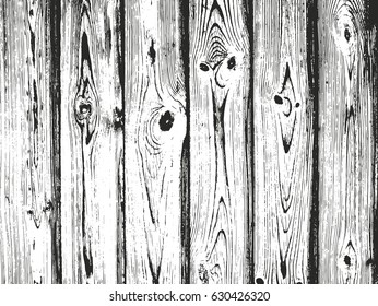 Distressed overlay wooden texture, grunge vector background.