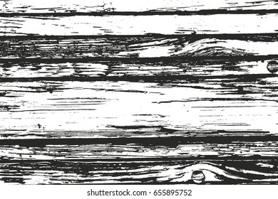 Distressed overlay wooden texture, grunge vector background.