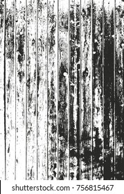 Distressed overlay wooden texture, grunge vector background.