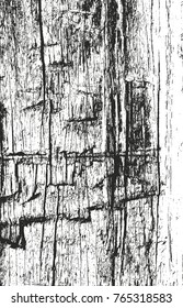 Distressed overlay wooden texture, grunge vector background.