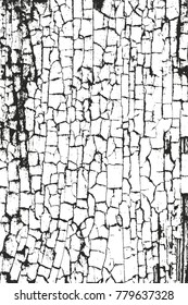 Distressed overlay wooden texture, grunge vector background.