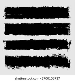 Distressed Paint Brush Marks – Abstract Black Texture Set