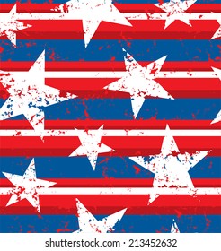 Distressed painted American flag seamless pattern