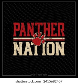 Distressed Panther Nation, Panther Nation, Sports Emblem, Sports