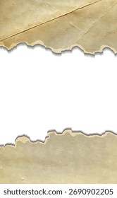 Distressed paper on a white background with space for your text or image