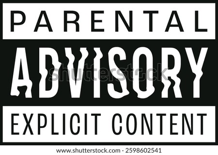 A distressed Parental Advisory Explicit Content warning label with an urban grunge aesthetic, perfect for alternative music branding