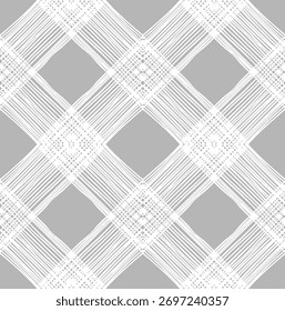 Distressed Plaid Pattern on Gray Background