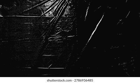 Distressed plastic wrap texture. Vinyl vintage cd album or photo cover overlay effect