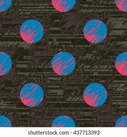 Distressed polka dots camouflage pattern seamless vector background tile