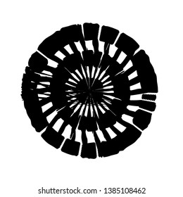 Distressed post Stamp texture. Circle grunge scratched lable background. Aged bold thin round cover template. Used circular icon, badge, button backdrop. Elements aging your design. EPS10 vector