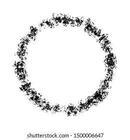 Distressed post Stamp texture. Circle grunge scratched lable background. Aged bold thin round cover template. Used circular icon, badge, button backdrop. Element aging your design. EPS10 vector.