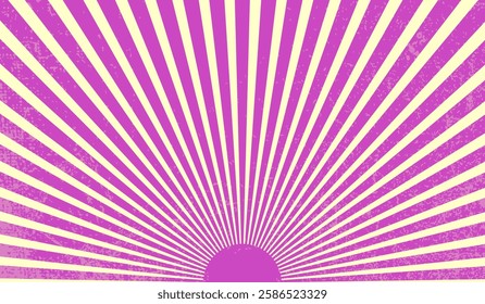 A distressed purple sunburst background featuring radiating stripes, ideal for retro, grunge, and vintage-style design themes with a bold and dynamic aesthetic