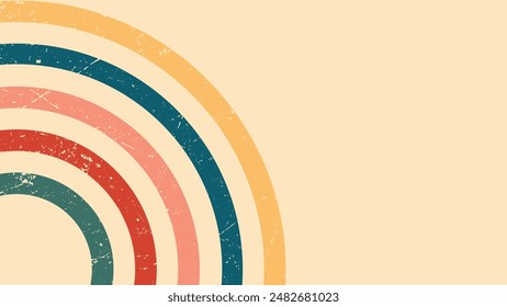 Distressed rainbow bow on beige background. Suitable for designs, colorful posters, children's illustrations and digital content with various themes.