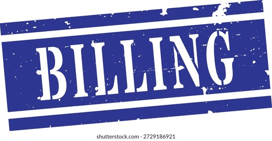 Distressed rectangular red billing stamp with horizontal stripe texture