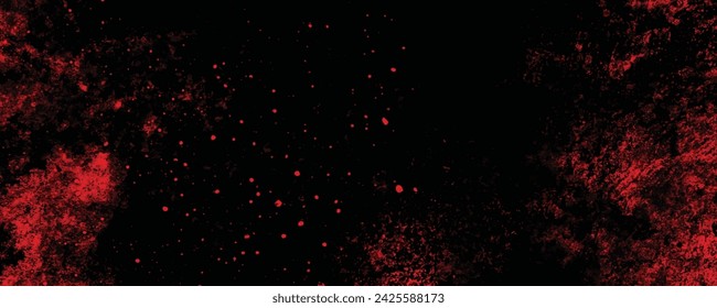 Distressed red grunge texture on a dark background, vector