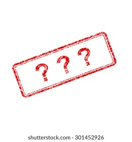 Distressed red question marks stamp