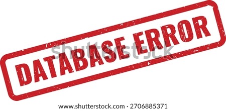 A distressed red rubber stamp with 