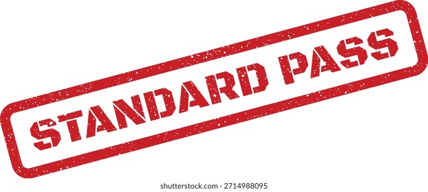 A distressed red rubber stamp featuring the words "STANDARD PASS," ideal for documents, business reports, or quality control illustrations.