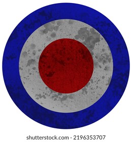 A Distressed Red White And Blue Roundel Symbol Digital Vector Illustration With Transparent Background