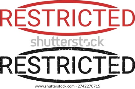 Distressed RESTRICTED vector stamp design