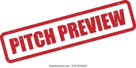 Uma ilustração de carimbo angustiado com o texto "PITCH PREVIEW". Esse gráfico é ideal para indicar um estágio de rascunho em propostas de negócios ou apresentações.
